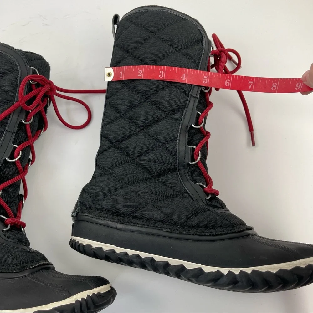 Sorel Out N About Tall Quilted Duck Boots Black Size 7.5